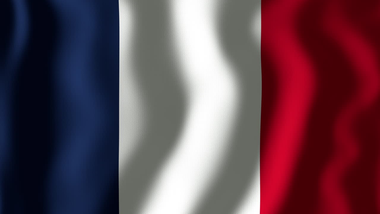 animación de la bandera de francia ondeando