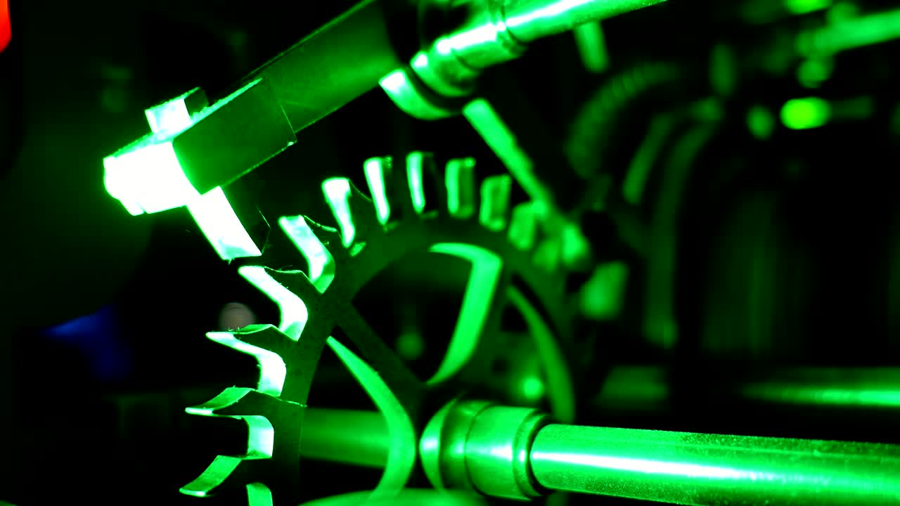 Cogwheels Of Antique Clock Working Mechanism