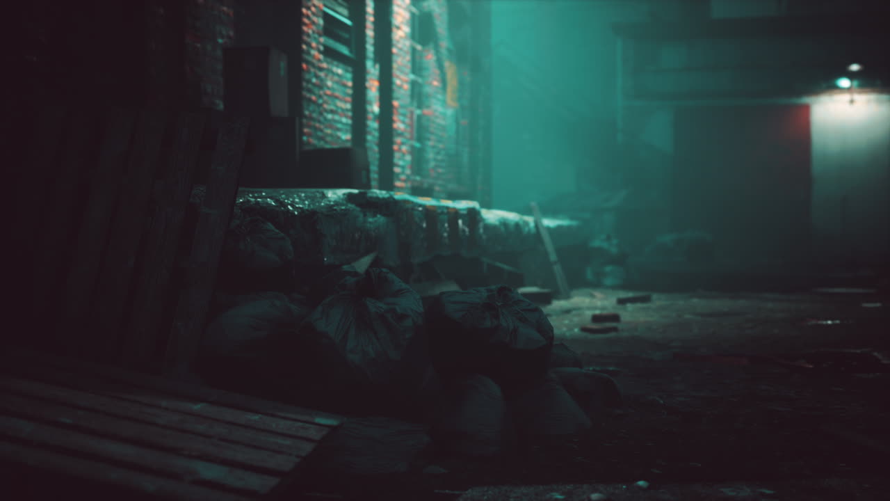 vieja fábrica de ladrillos por la noche