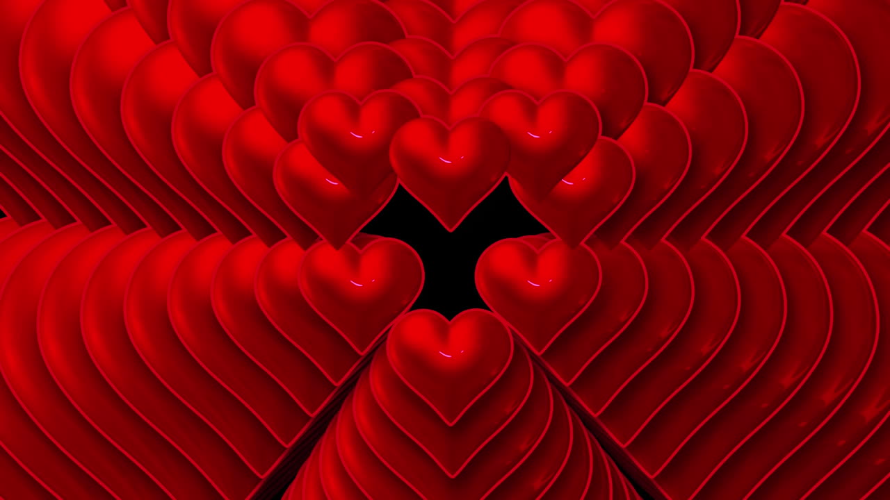 corazones que aparecen sobre un fondo negro