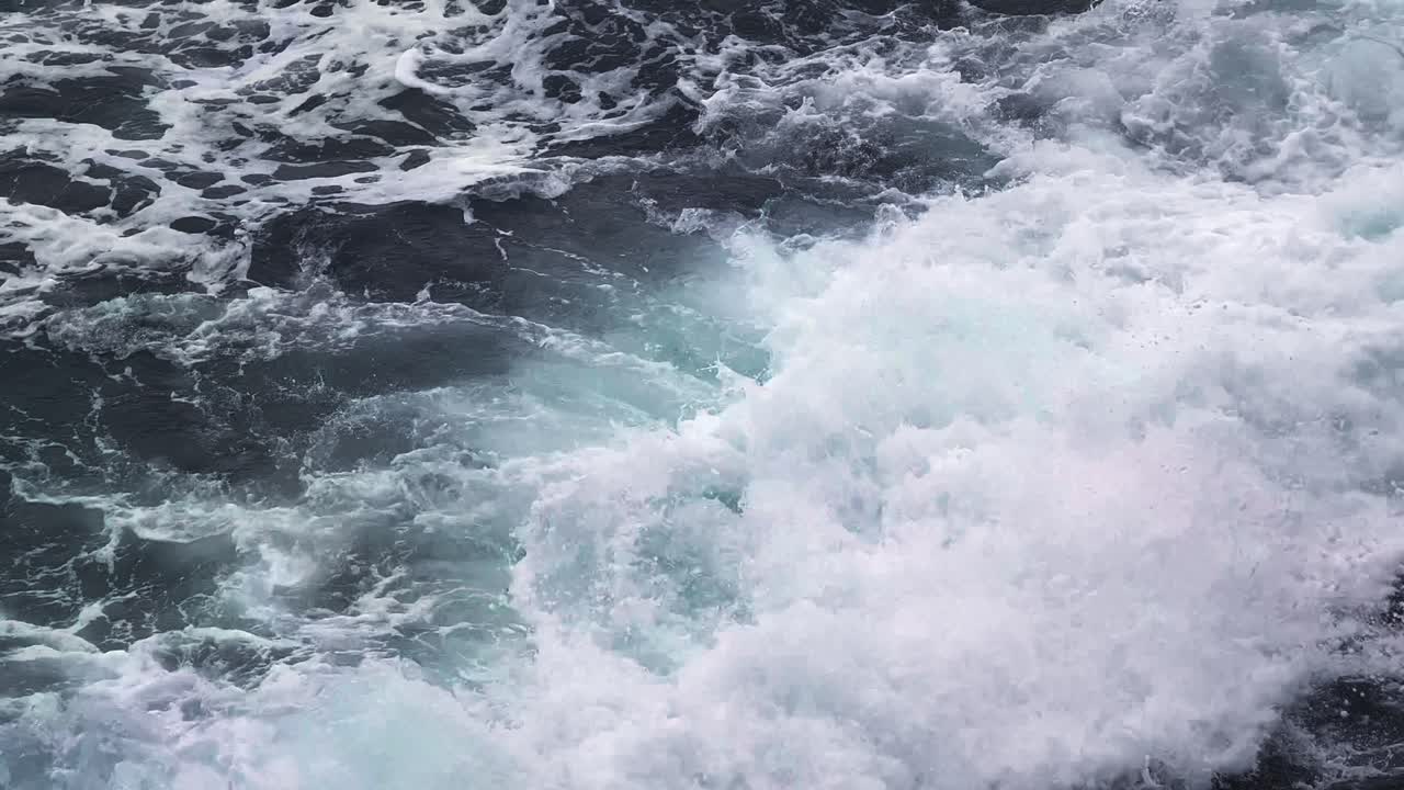 Turbulent Ocean Water with White Foamy Waves