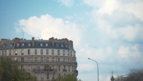 Cinematic-view-of-the-clear-sky-and-a-huge-building