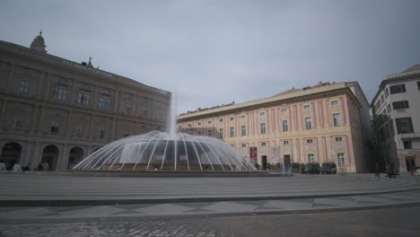 fountain in piazza de ferrari, genoa, italy