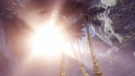 luz del sol dentro de una cueva misteriosa