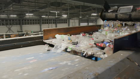 Recycling-Plant-For-Plastic-Bottles-and-Aluminum-Cans-on-a-Conveyor-Belt