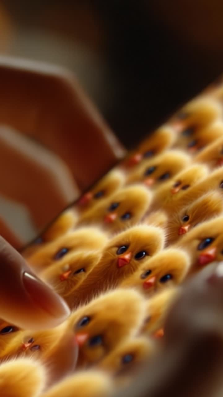 A Close-Up View of Adorable Chicks with Hearts on a Smartphone: Capturing the Connection Between Technology and Cute Animal Imagery in Modern Communication