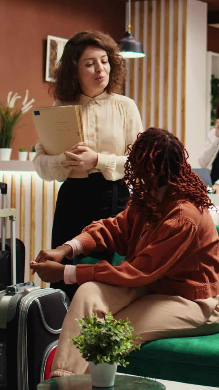 Hotel lobby scene