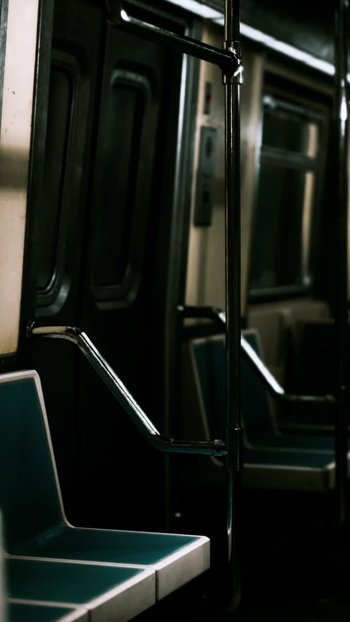 Interno vuoto della carrozza della metropolitana