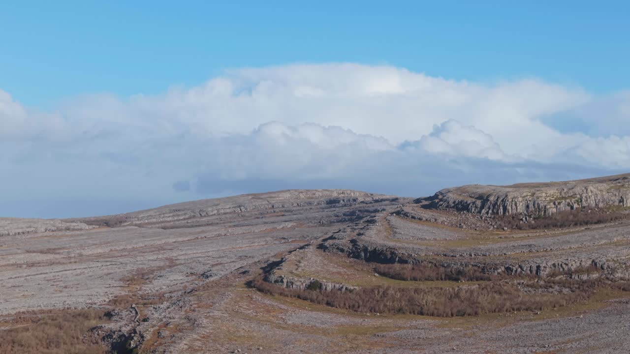 Rocky Terrain Landscape In The Burren, Boirinn In County Clare, Ireland. Aerial Drone Shot