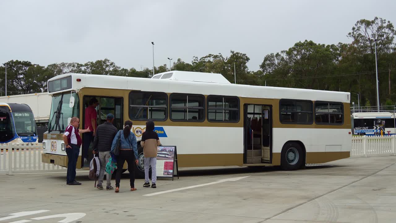 Vintage Bus on Display at Public Event
