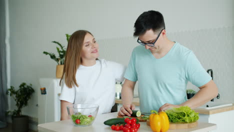 Couple Preparing a Healthy Salad Together