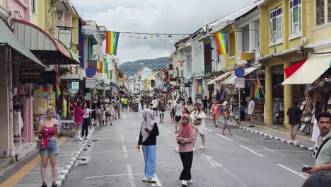 colorful street scene in thailand