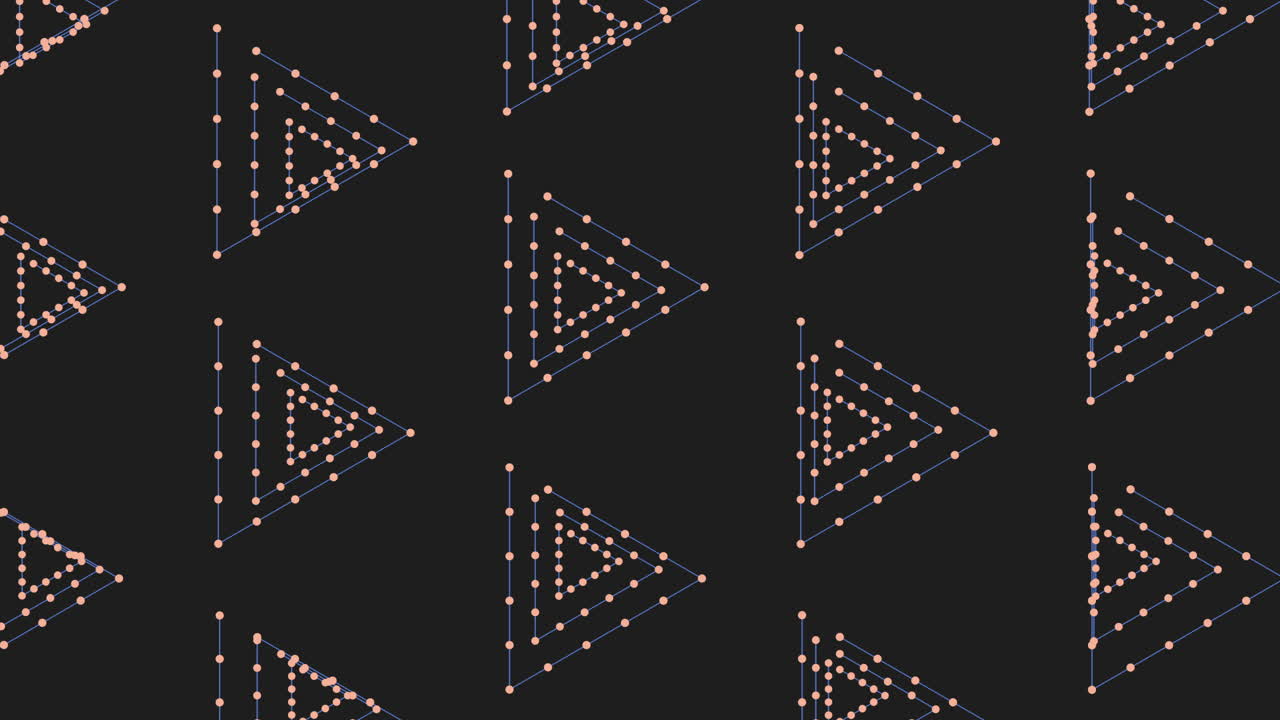 三角形のパターン 黒い背景の点