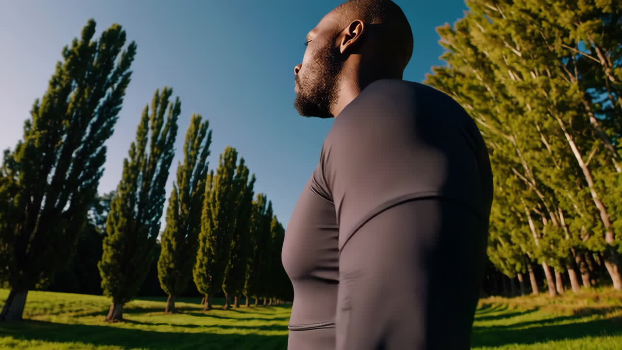 Man in a field of trees