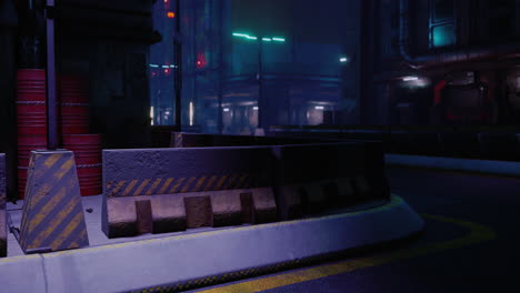 callejón cyberpunk por la noche