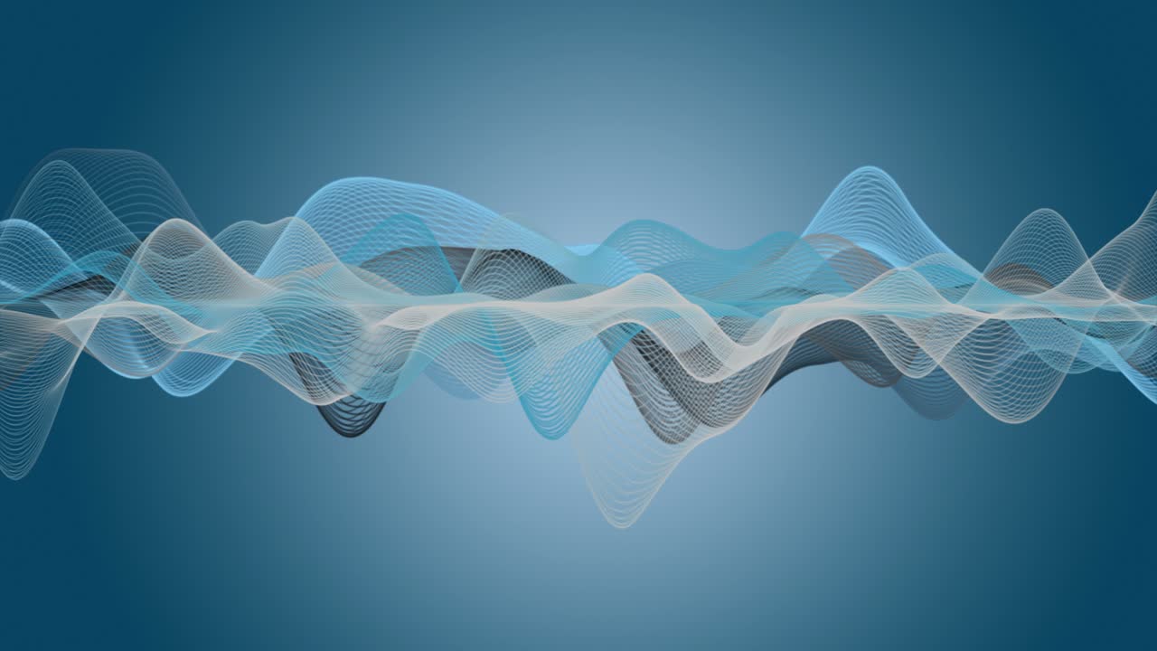 천천히 움직이는 입자 파동 물체와 함께 환상적인 애니메이션, 4096x2304 루프 4k