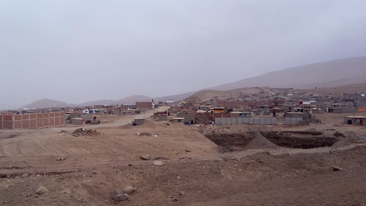 Peru Lima slum Latin South America makeshift houses drive-by road trip