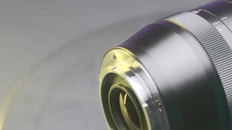 close-up view of a camera lens