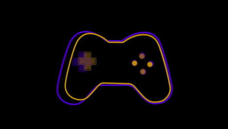 animación del logotipo del videojuego amarillo y púrpura