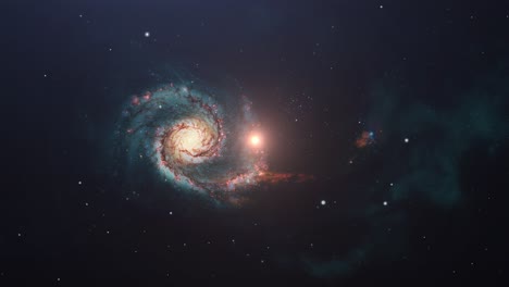 Sich-Bewegende-Galaxie-In-Wolken-Gehüllt-Im-Universum