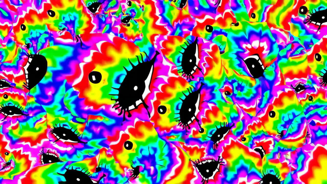 Psychedelic Abstract Pattern with Eyes