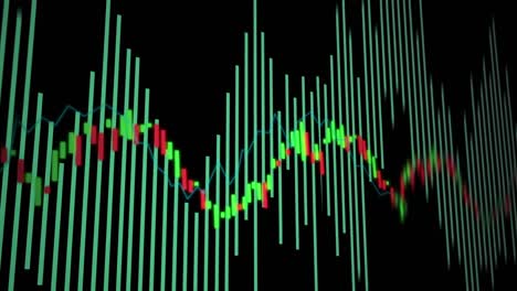 animación del procesamiento de datos estadísticos contra un fondo negro