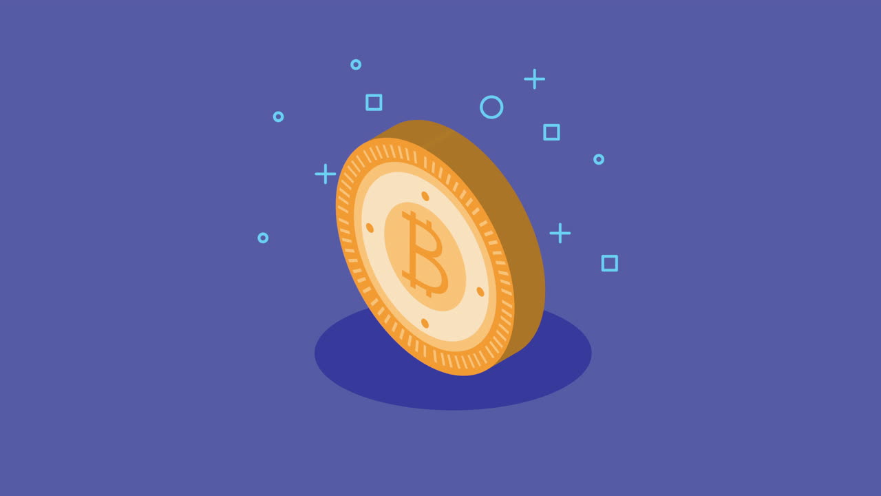 bitcoin crypto currency tech animation
