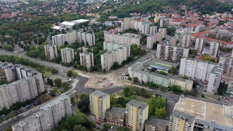 miskolc city in hungary, road construction