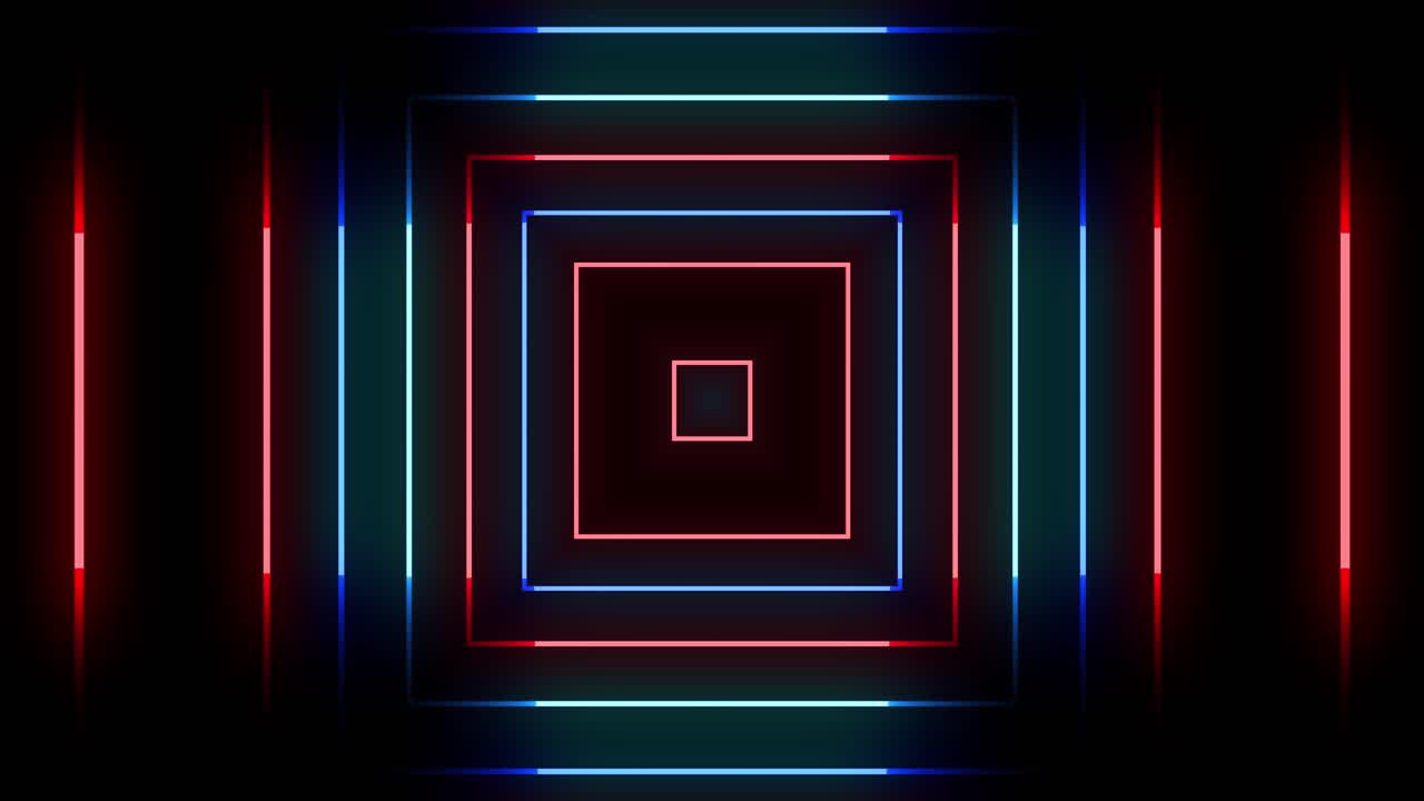 túnel cuadrado de neón