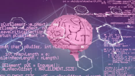 animación del cerebro humano y procesamiento de datos científicos.