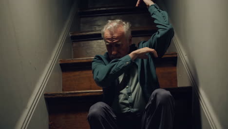 elderly man in distress