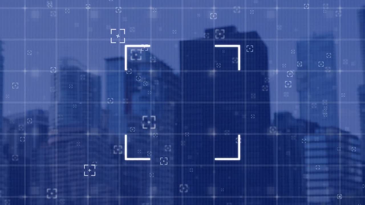 alcance y cuadrícula sobre fondo azul