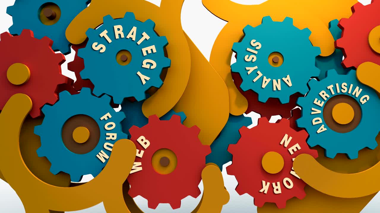 Colored Wheels 3D Animation - Seamless Loop