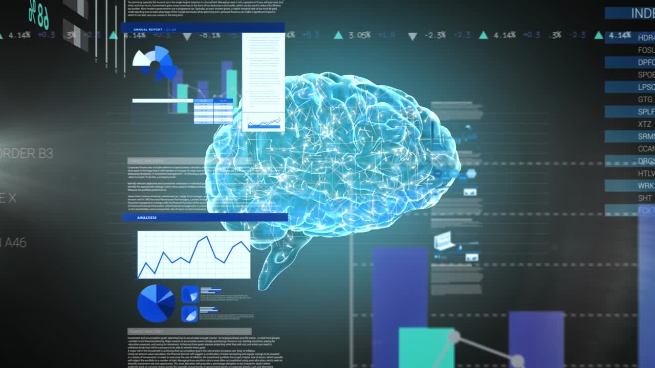 Animation of human brain and data processing