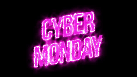 Cyber-Monday-sale-sign-banner-for-promo-video.-neon-glowing-light-Special-offer-discount-tags-with-Alpha-Channel-transparent-background.