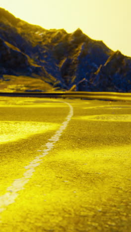 journey through a yellow desert landscape with distant mountains