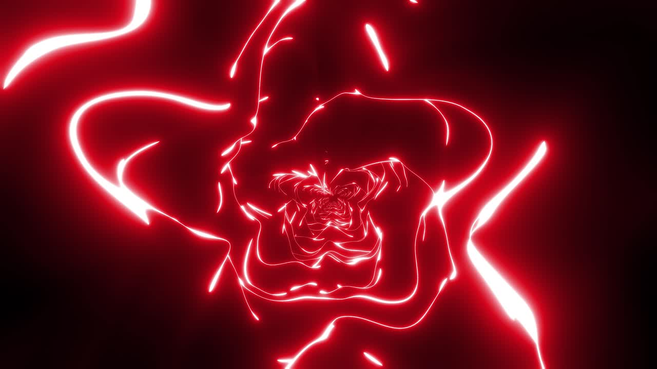 Red Glowing Tunnel Abstract Art