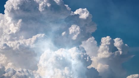 4k view of thunderstorm inside thick clouds in the sky.