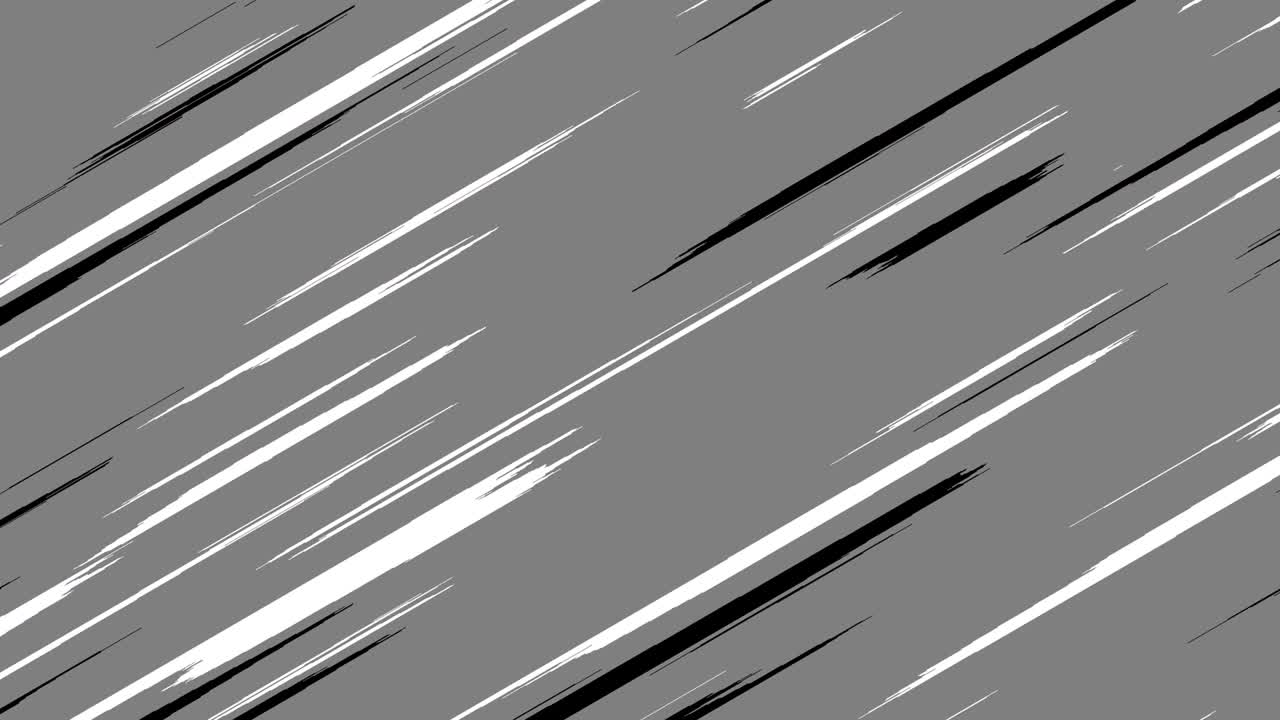 4K Comic Cartoon Fast Speed line Diagonally Loop Animation Background. Anime Comic Speed Lines. Anime motion background. Fast Speed line Black and White.