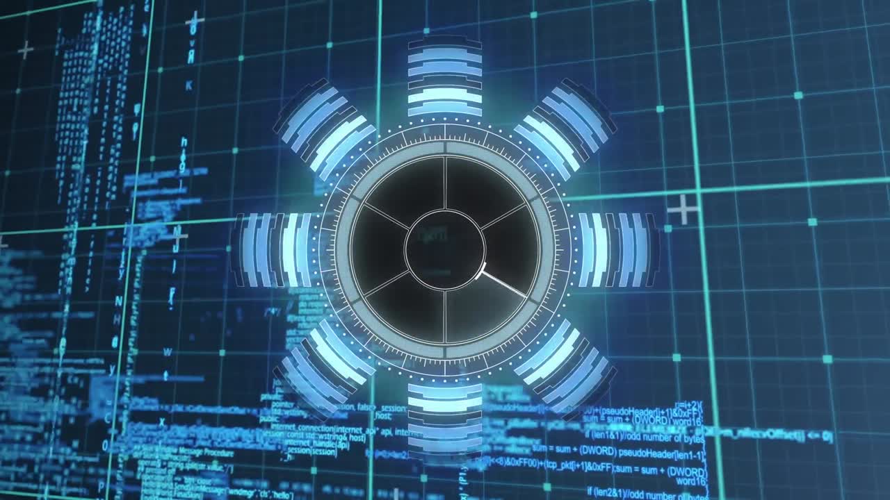 animación del escaneo del alcance sobre el procesamiento de datos