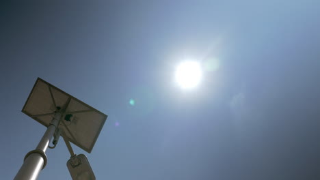 street light equipped with solar batter in daytime