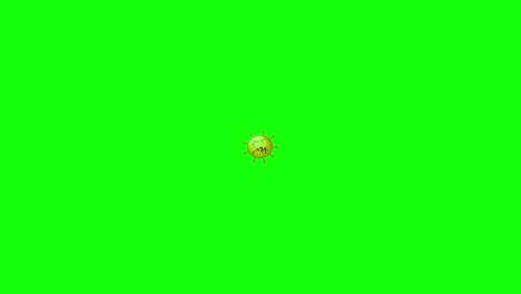 a virus icon morphs and shatters against changing backgrounds, creating a dynamic and colorful visual experience