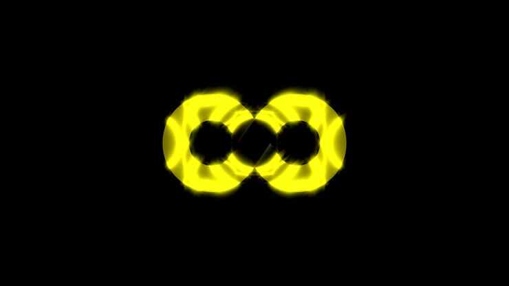 Sfondo astratto con segno di infinito oro