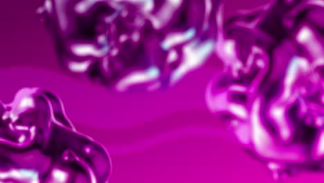 Molten-metallic-pink-organic-shapes-emerging-and-moving-on-a-pink-wavy-background