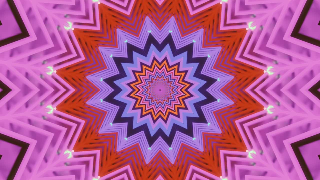 Loop Vibrante di Tunnel Caleidoscopico con Stelle Geometriche