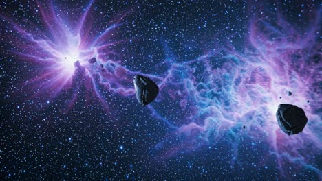 asteroid in a nebula