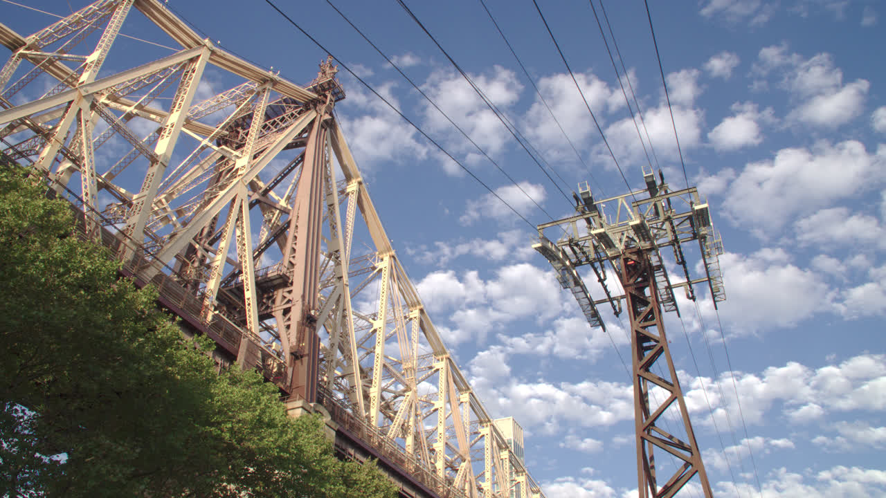 Low angle view of the Queensboro Bridge. Shot on a sunny morning in New York City
