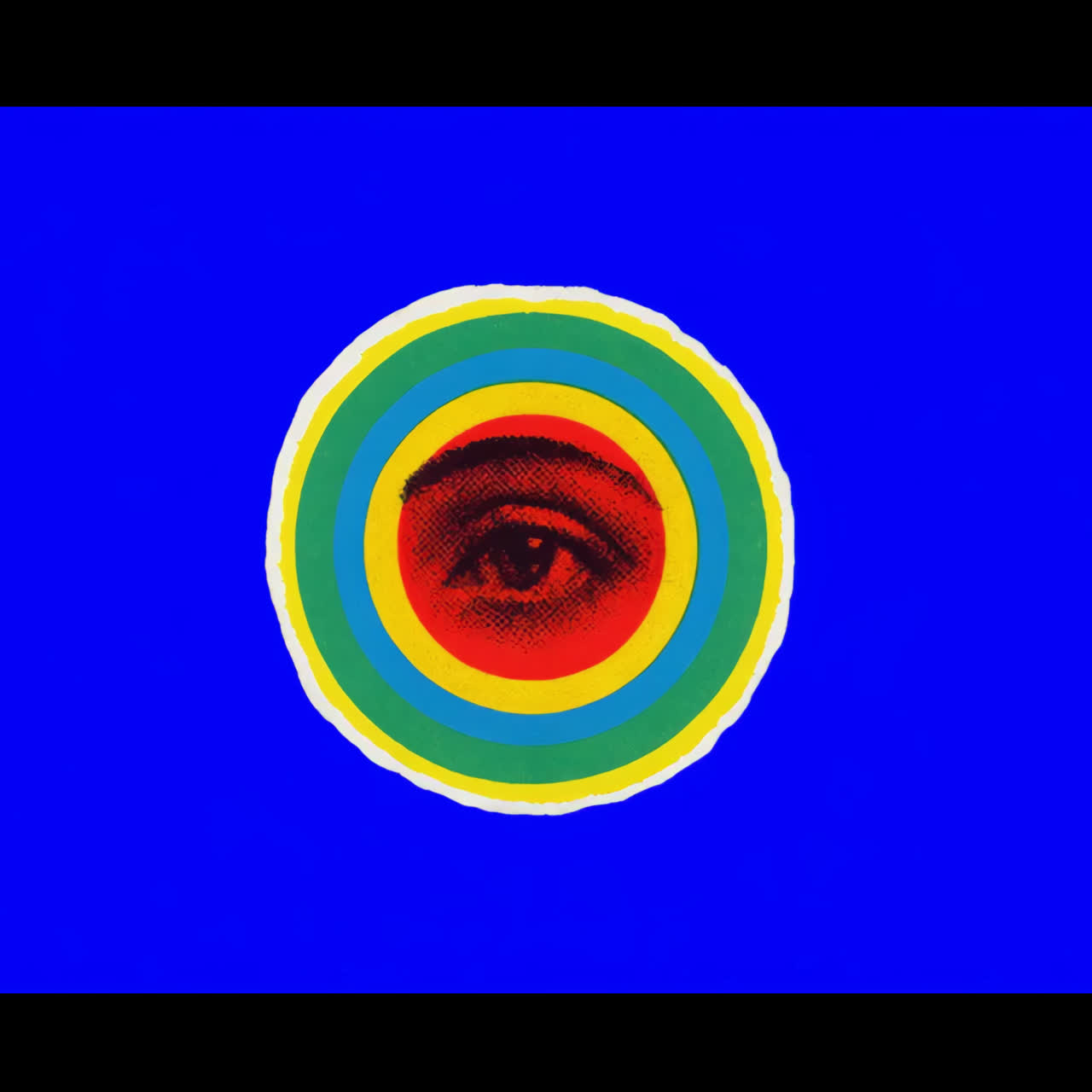 Colorful concentric eye illustration animation isolated asset, transparent 4K video, alpha channel