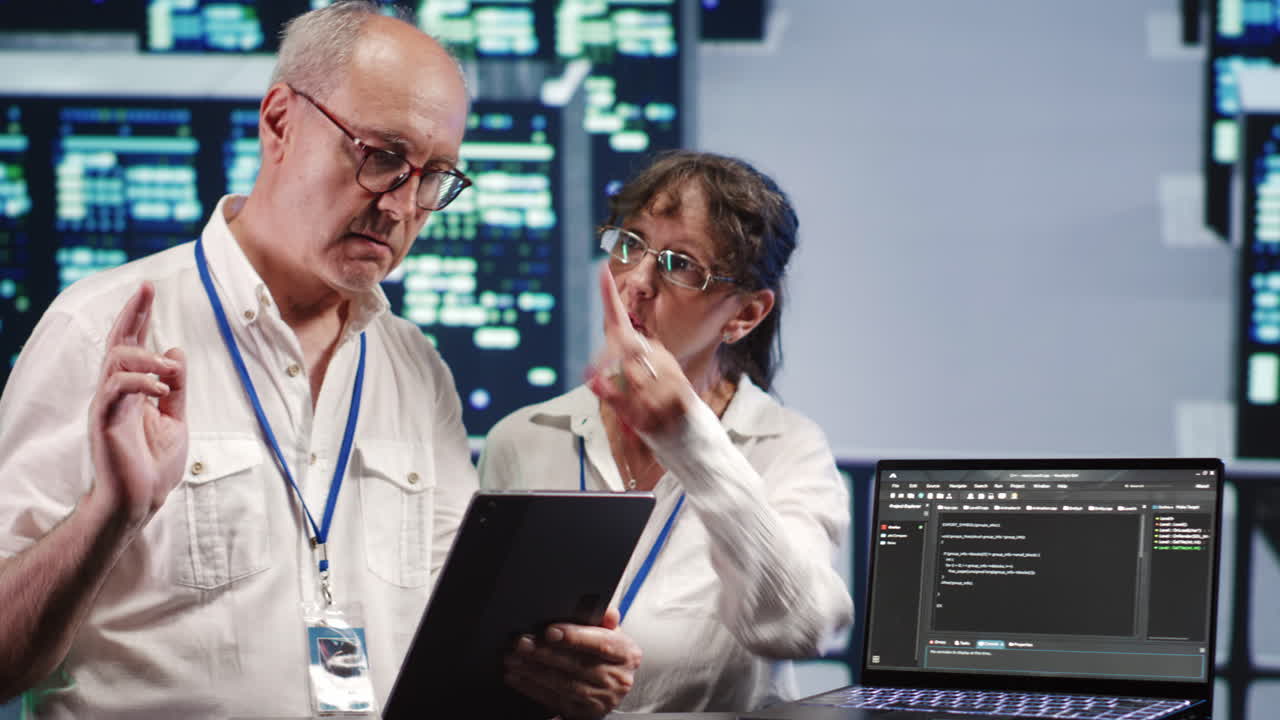 soporte técnico ejecutando código en el centro de datos