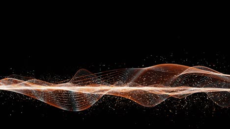 futuristic animation with wave object and glitter particles in slow motion, 4096x2304 loop 4k